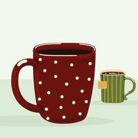 coffee and tea cups vector