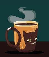 taza de cafe caliente vector