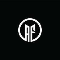 AF monogram logo isolated with a rotating circle vector