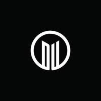 DU monogram logo isolated with a rotating circle vector