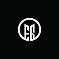 EG monogram logo isolated with a rotating circle vector