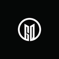 GQ monogram logo isolated with a rotating circle vector