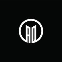 AQ monogram logo isolated with a rotating circle vector