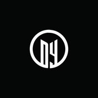 DY monogram logo isolated with a rotating circle vector