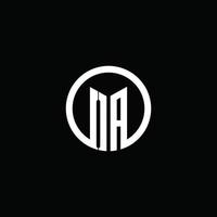 OA monogram logo isolated with a rotating circle vector
