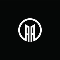 AA monogram logo isolated with a rotating circle vector