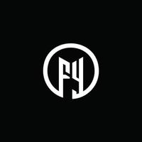 FY monogram logo isolated with a rotating circle vector