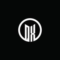 QX monogram logo isolated with a rotating circle vector