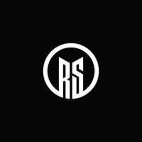 Logotipo del monograma de RS aislado con un círculo giratorio. vector
