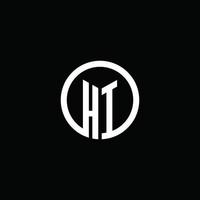 HI monogram logo isolated with a rotating circle vector