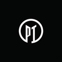 PI monogram logo isolated with a rotating circle