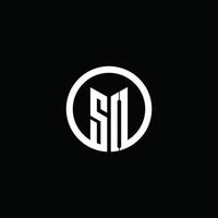 SO monogram logo isolated with a rotating circle vector