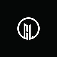 GL monogram logo isolated with a rotating circle vector