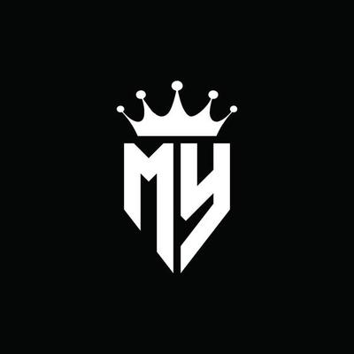 Mm logo monogram emblem style with crown shape Vector Image