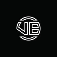 VB logo monogram with negative space circle rounded design template vector