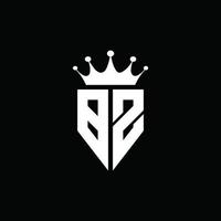 BZ logo monogram emblem style with crown shape design template vector