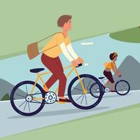 people riding on bike vector