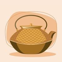 teapot tea hot drink vector