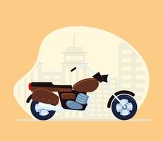 retro motorbike transport vector