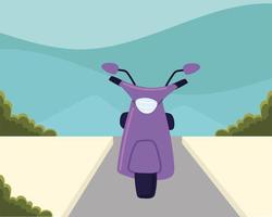 motorcycle on the road vector