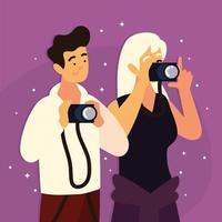 professional photographers cartoon vector