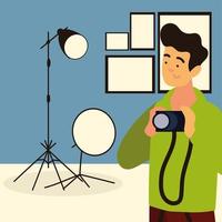 professional photographer with camera vector