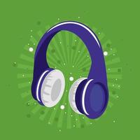 headphones on green background vector