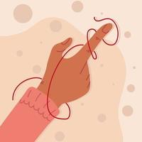 finger with red string vector