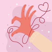 hand with red string vector