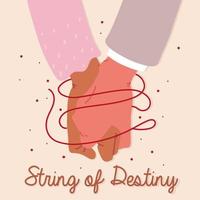 red thread of destiny vector