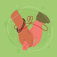 hands red string of fate vector