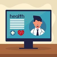 online doctor consultation vector