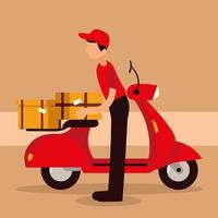 free delivery by scooter vector