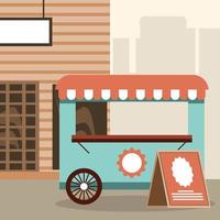 street food truck business vector