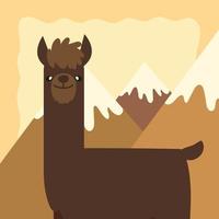 llama en las montañas vector