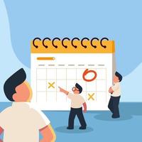 businessmen planning and scheduling vector