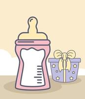baby bottle milk vector