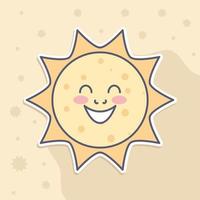 sol de dibujos animados lindo vector