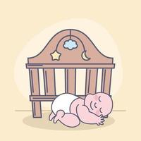 lindo bebé duerme vector