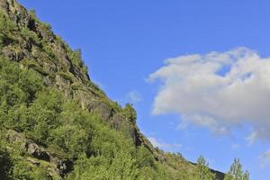 nubes sobre las montañas en el hermoso hemsedal, buskerud, noruega. foto