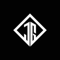 JG logo monogram with square rotate style design template vector