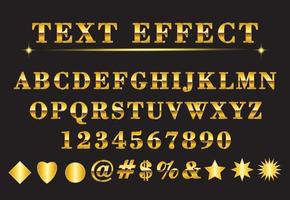 conjunto de iconos de texto y forma con color dorado vector