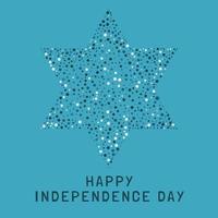 Israel Independence Day holiday flat design dots pattern in star of david shape with text in english vector