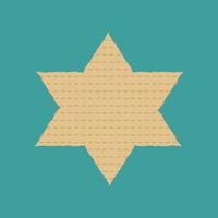 Passover holiday flat design icons of matzot in star of david shape vector