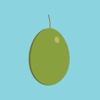 Green olive icon in flat design with blue background vector