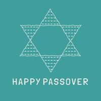 Passover holiday flat design white thin line icons of matzot in star of david shape with text in english vector