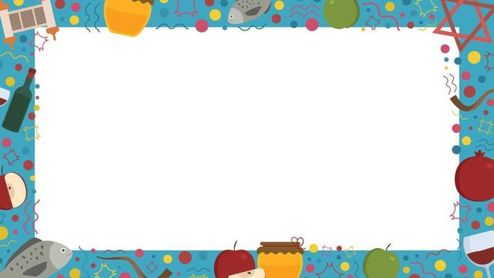 Frame with Rosh Hashanah holiday flat design icons