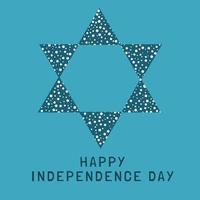 Israel Independence Day holiday flat design icon star of david shape with dots pattern with text in english vector