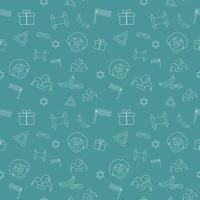 Purim holiday flat design white thin line icons seamless pattern vector