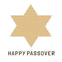 Passover holiday flat design icons of matzot in star of david shape with text in english vector